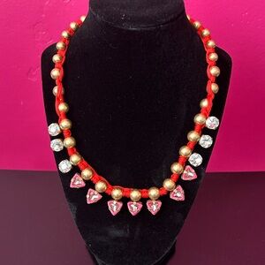 Stella & Dot Gold, Pink, and Red Darby Collar